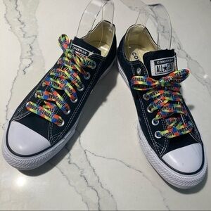 CONVERSE All Star Sz  8.5 Bilingual Awesome Team Laces Sneakers NWOT